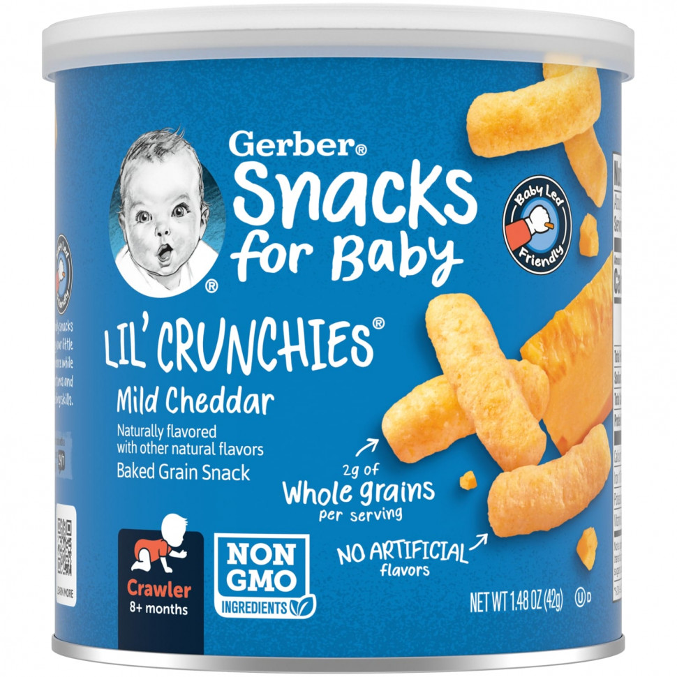 ���� ������ (Iherb) Gerber, Snacks for Baby, Lil 'Crunchies, ���� �� ����������� �����, �� 8 �������, ������ ������, 42 � (1,48 �����), ������ �� 920 ���