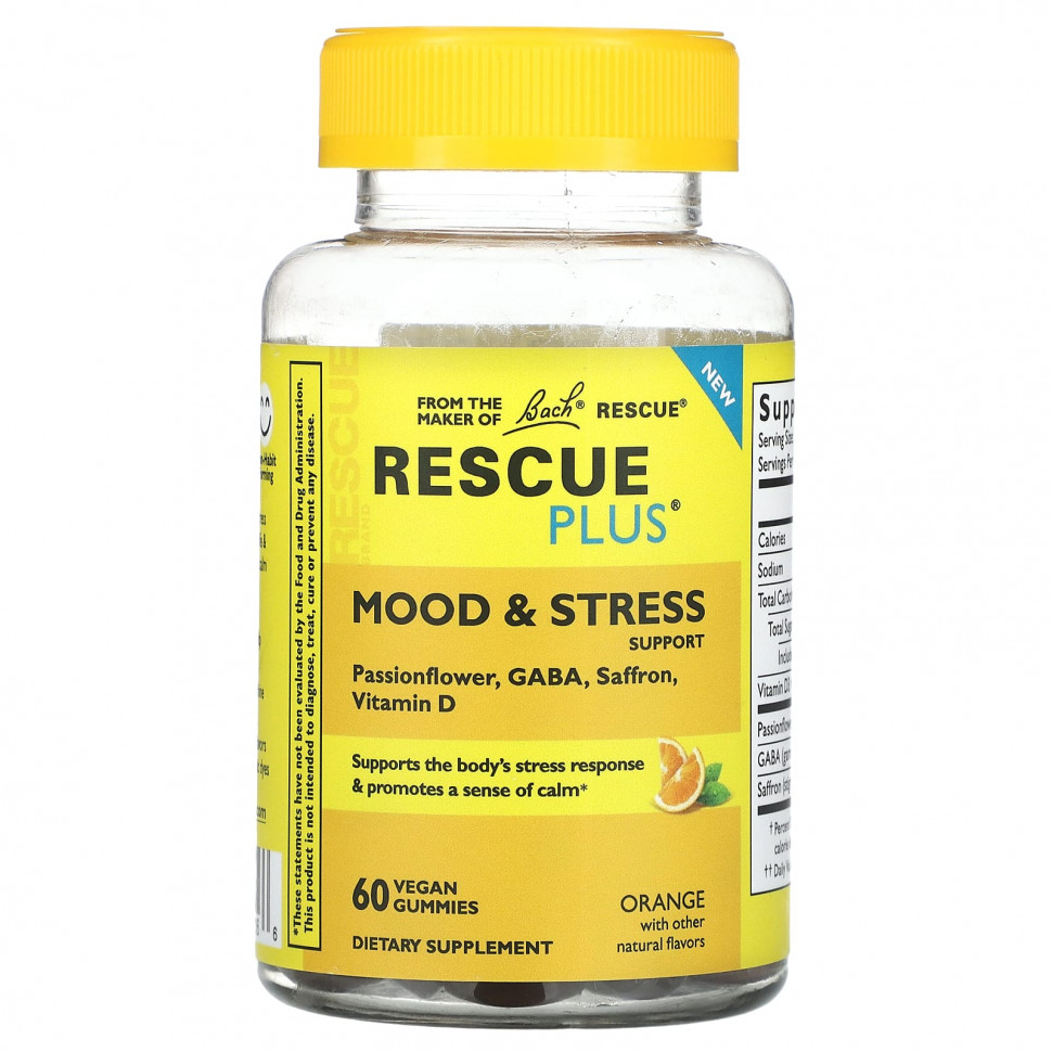 ���� ������ (Iherb) Bach, Rescue Plus, ��������� ���������� � �������, ��������, 60 ��������� ����������� ��������, ������ �� 3040 ���