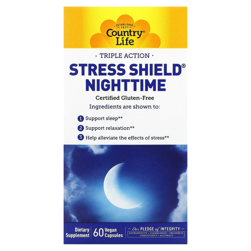 ���� ������ (Iherb) Country Life, Stress Shield Nighttime, �������� ��������, 60 ��������� ������, ������ �� 5680 ���