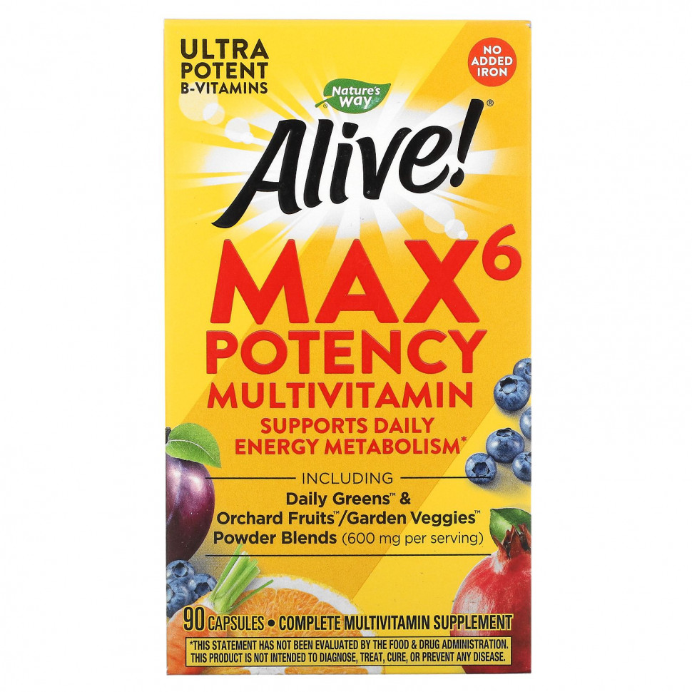   (Iherb) Nature's Way, Alive! Max6 Potency,   ,   , 90     -     , -, 