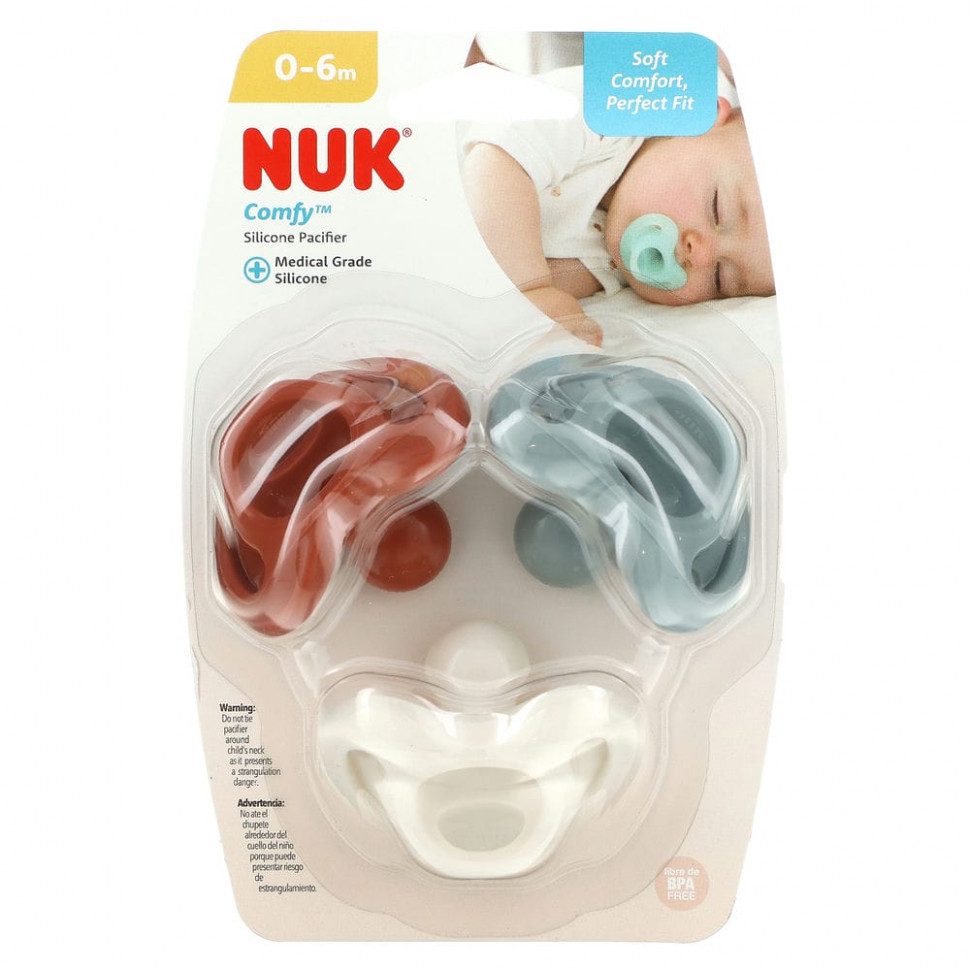 ���� ������ (Iherb) NUK, Comfy, ����������� ��������, ��� ����� 0�6 �������, ����������� �������, 3 ��. � ��������, ������ �� 1350 ���