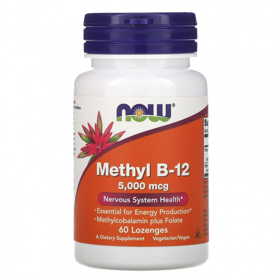 ���� ������ (Iherb) NOW Foods, ����� B- 12, 5000 ��� , 60 �������� ��� ������������, ������ �� 3000 ���