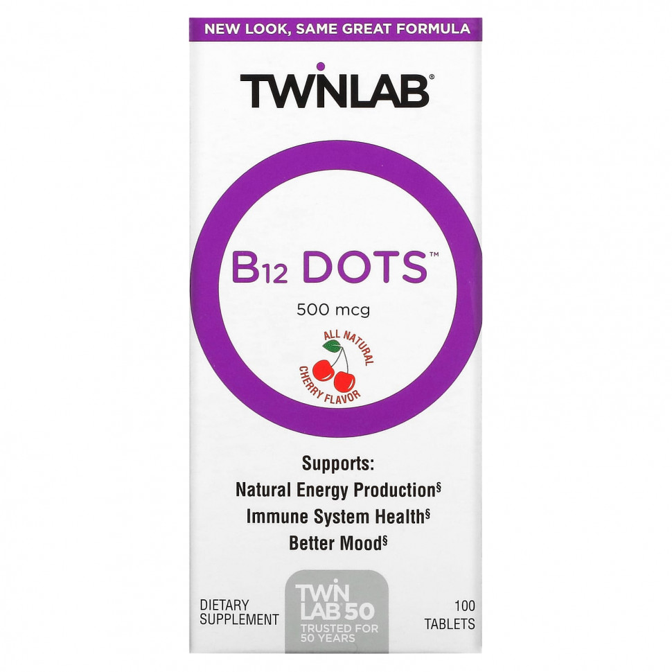 ���� ������ (Iherb) Twinlab, B12 Dots, �����, 500 ���, 100 ��������, ������ �� 1660 ���