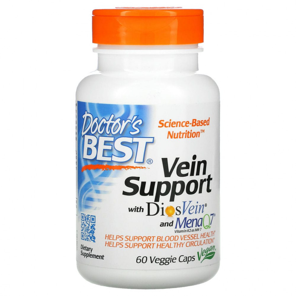 ���� ������ (Iherb) Doctor's Best, Vein Support, ��������� ��� ��� � DiosVein � MenaQ7, 60 �������������� ������, ������ �� 3850 ���