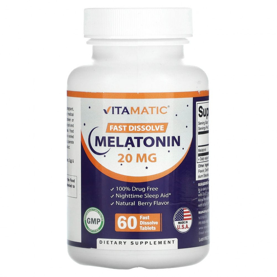 ���� ������ (Iherb) Vitamatic, ����������������� ����������, 20 ��, 60 ����������������� ��������, ������ �� 1650 ���
