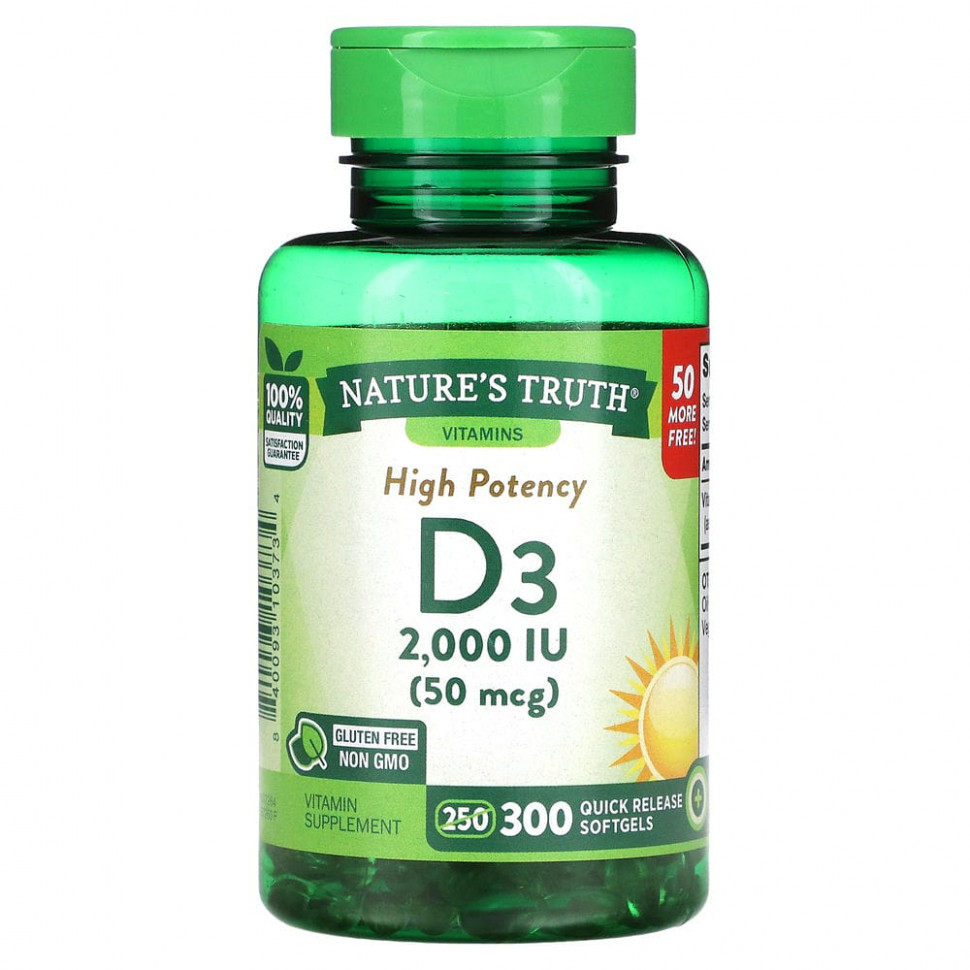   (Iherb) Nature's Truth,   D3, 50  (2000 ), 300        -     , -, 