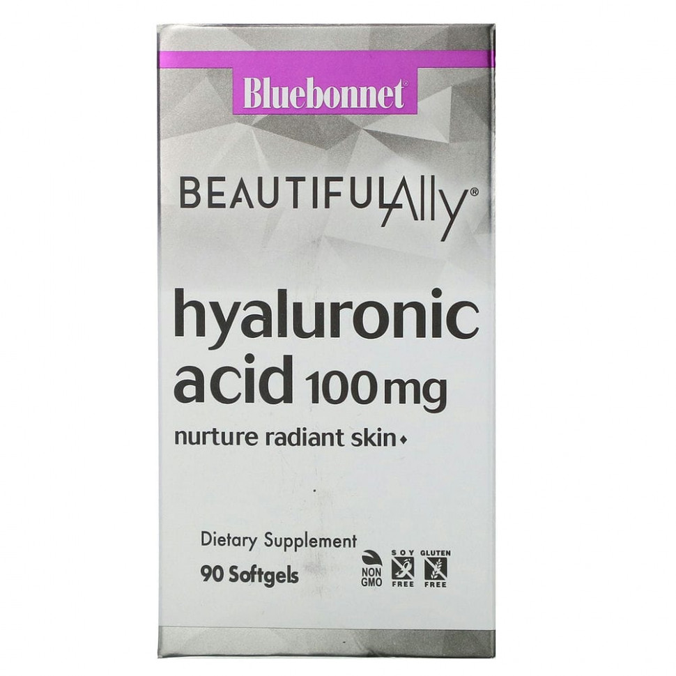 ���� ������ (Iherb) Bluebonnet Nutrition, Beautiful Ally, Hyaluronic Acid, 100 mg , 90 Softgels, ������ �� 3870 ���