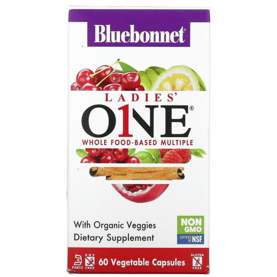   (Iherb) Bluebonnet Nutrition, Ladies' ONE, Whole Food-Based Multiple, 60 Vegetables Capsules    -     , -, 