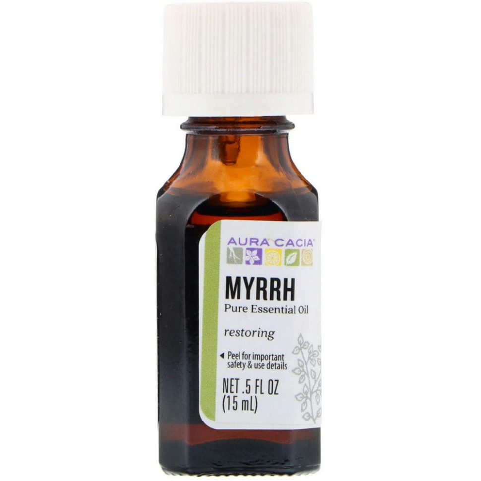   (Iherb) Aura Cacia, Pure Essential Oil, Myrrh, .5 fl oz (15 ml)    -     , -, 