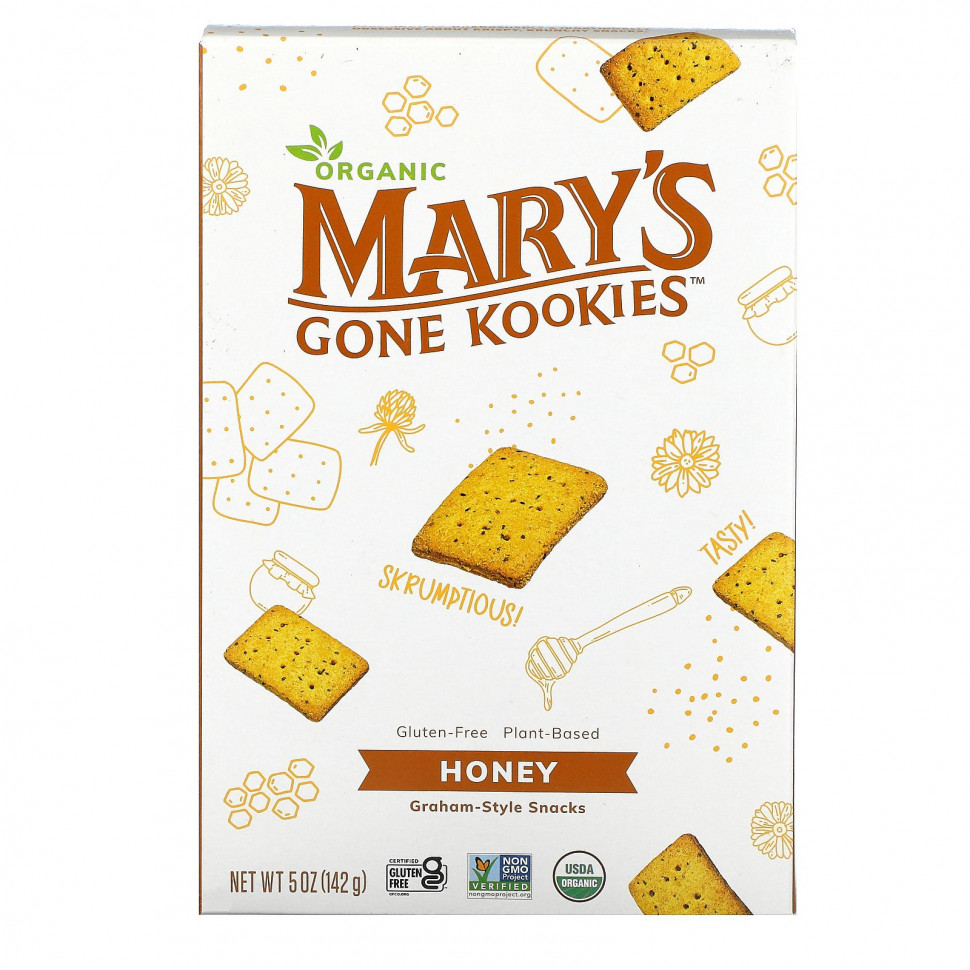   (Iherb) Mary's Gone Crackers, Graham Style Snack, Honey, 5 oz (141 g)    -     , -, 