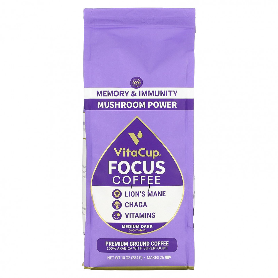   (Iherb) VitaCup, Focus Coffee,  ,  , 284  (10 )    -     , -, 