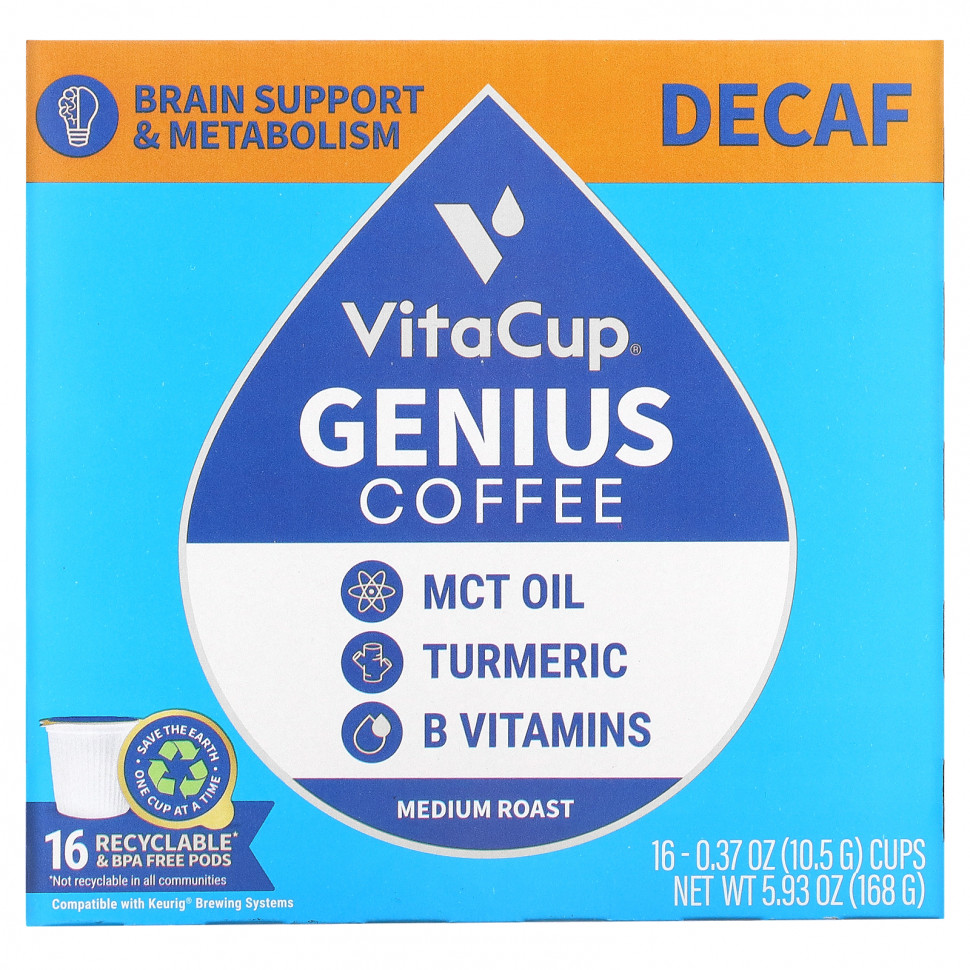   (Iherb) VitaCup, Genius Coffee,  ,  , 16   10,5  (0,37 )    -     , -, 