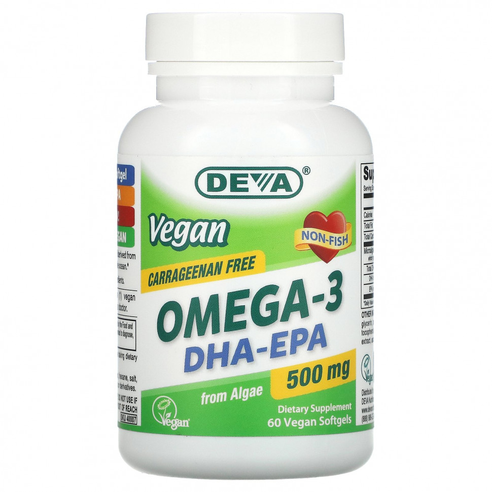   (Iherb) Deva,  -3 DHA-EPA, 500 , 60       -     , -, 