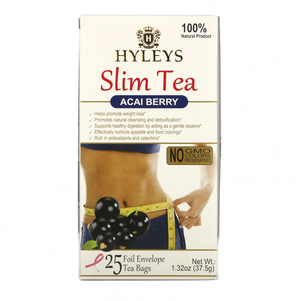 ���� ������ (Iherb) Hyleys Tea, Slim Tea, ����� ����, 25 ������ ��������� � �������������� ���������, �� 1,5 � (0,05 �����), ������ �� 1520 ���