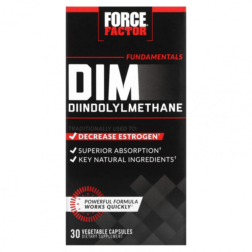 ���� ������ (Iherb) Force Factor, Fundamentals, DIM, ��������������, 30 �������������� ������, ������ �� 2200 ���