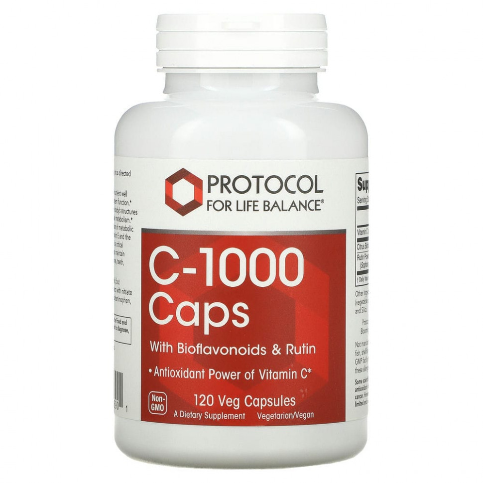 ���� ������ (Iherb) Protocol for Life Balance, C-1000 � �������� � ��������������� � �������, 120 ������������ ������, ������ �� 2700 ���