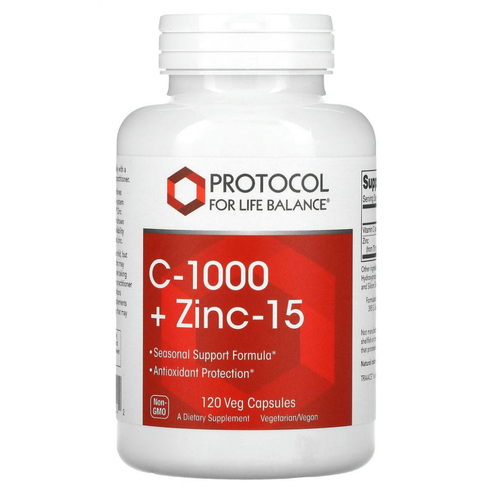   (Iherb) Protocol for Life Balance, C-1000 + Zinc-15, 120      -     , -, 