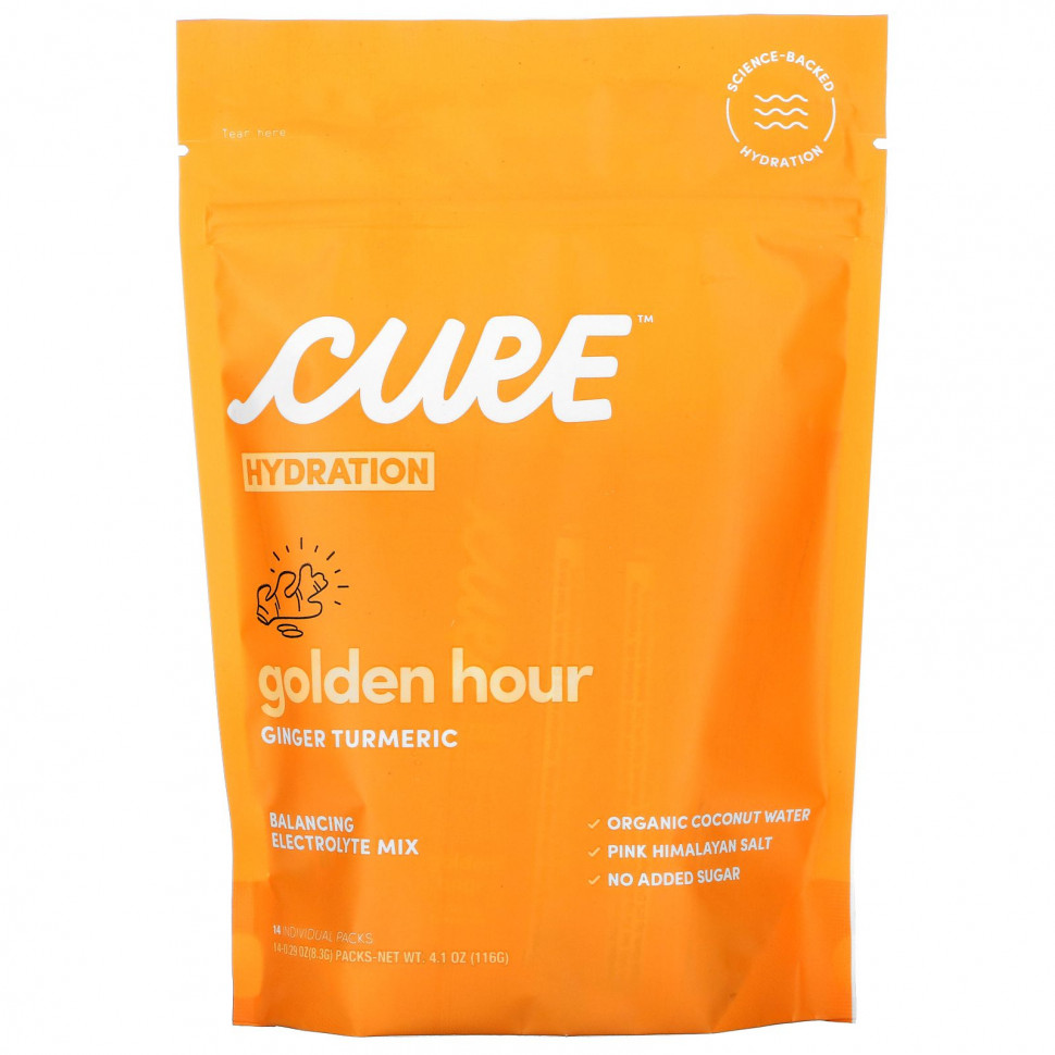 ���� ������ (Iherb) Cure Hydration, Hydration Mix, Golden Hour, �������� ��� ����������� ������ ��������, ������ � �������, 14 ��������� �� 8,3 � (0,29 �����), ������ �� 5050 ���