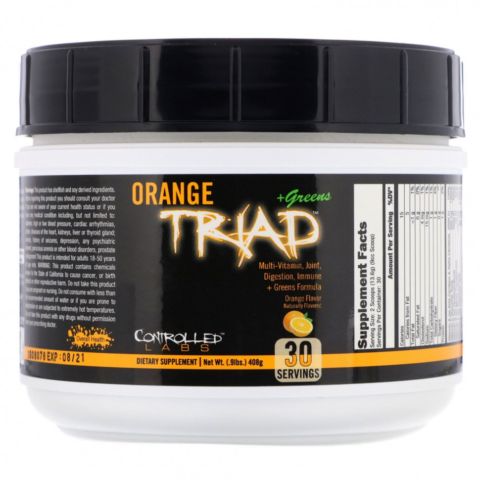   (Iherb) Controlled Labs, Orange Triad + Greens,  , 408  (0,9 ),   7580 