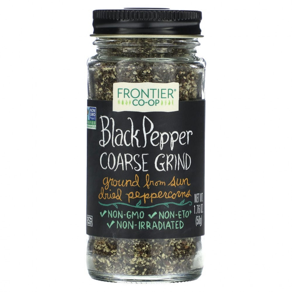 ���� ������ (Iherb) Frontier Co-op, Black Pepper, Coarse Grind, 1.76 oz (50 g), ������ �� 1090 ���
