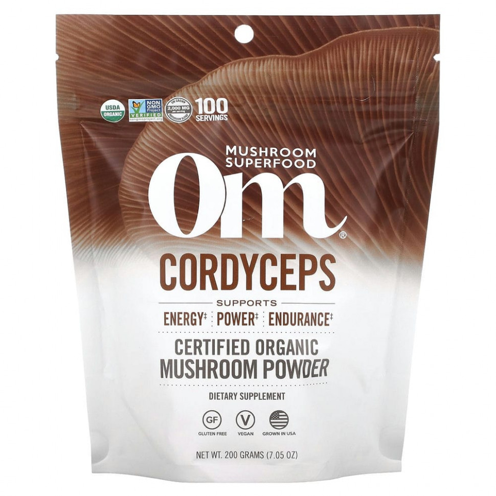 ���� ������ (Iherb) Om Mushrooms, ���������, ����������������� ������������ ������� �������, 200 � (7,05 �����), ������ �� 8500 ���