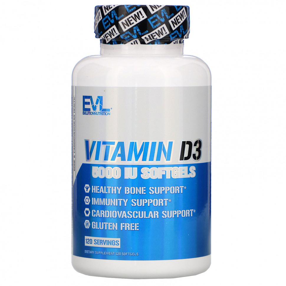 ���� ������ (Iherb) EVLution Nutrition, ������� D3, 5000 ��, 120 ������ ��������, ������ �� 1610 ���