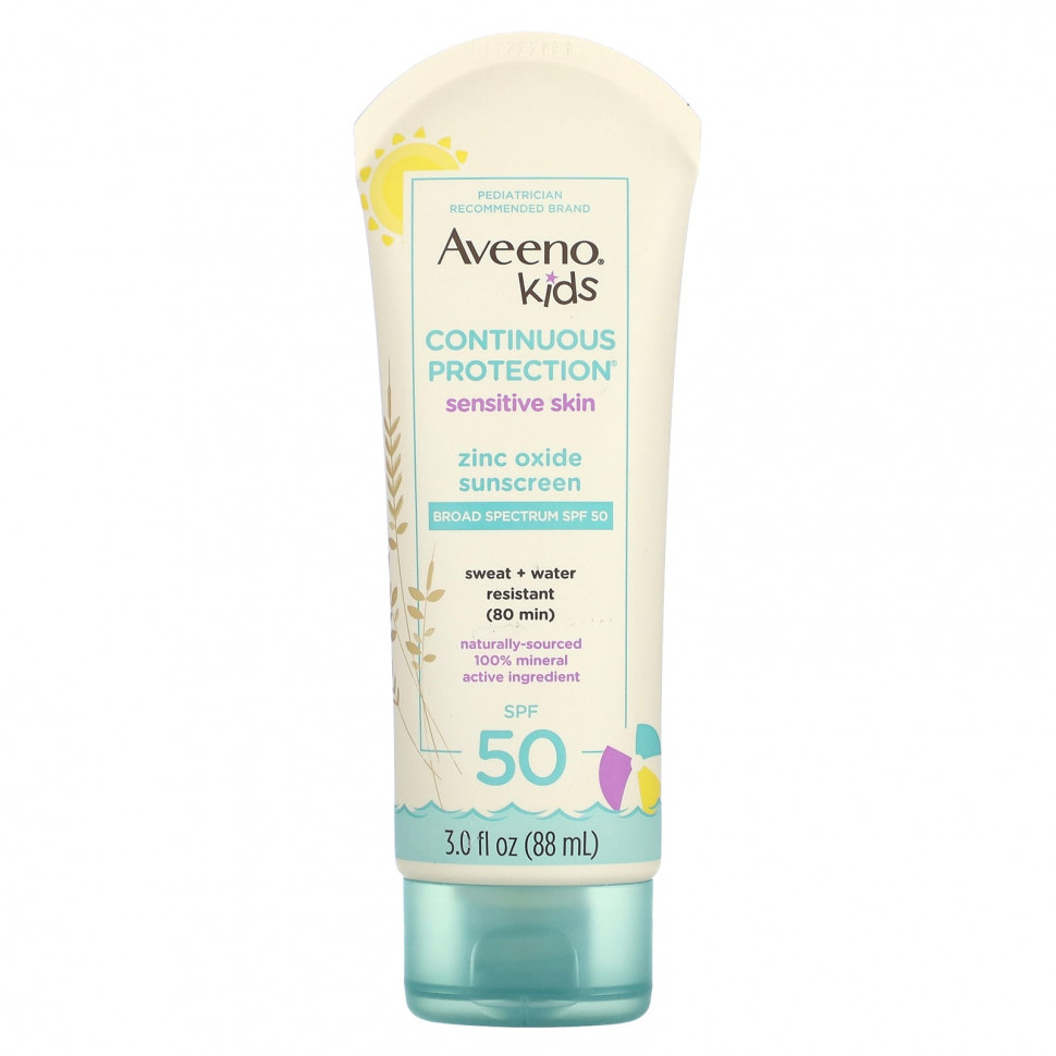 ���� ������ (Iherb) Aveeno, ��� �����, �������������� �������� � ������� ����� ��� ���������� ������, ��� �������������� ����, SPF 50, 88 �� (3 ����. �����), ������ �� 2820 ���