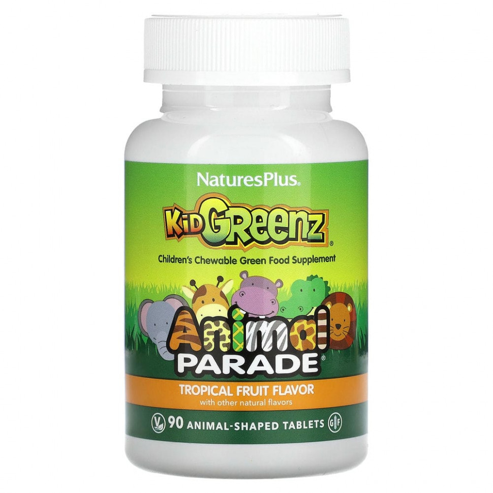���� ������ (Iherb) NaturesPlus, Source of Life, Animal Parade, Kid Greenz, ���� ����������� ����������� �������, 90 ��������, ������ �� 2580 ���