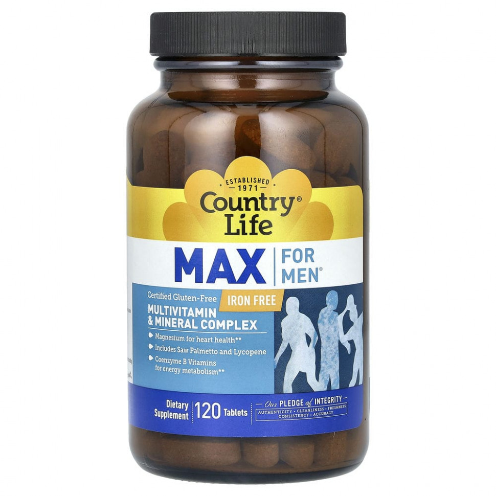   (Iherb) Country Life, Max for Men,      ,   , 120     -     , -, 