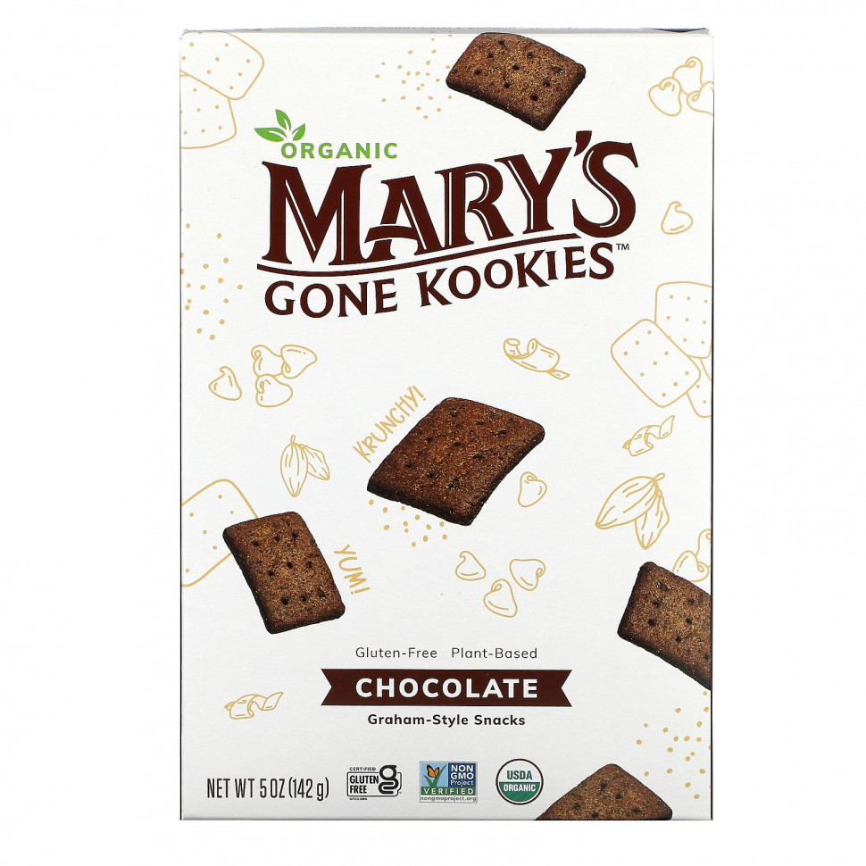   (Iherb) Mary's Gone Crackers, Graham Style Snack, Chocolate, 5 oz (141 g)    -     , -, 