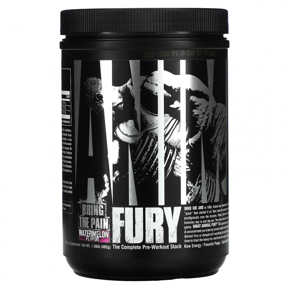 ���� ������ (Iherb) Universal Nutrition, Animal Fury, ������� ����� �����������, �����, 492 � (1,08 �����), ������ �� 7870 ���