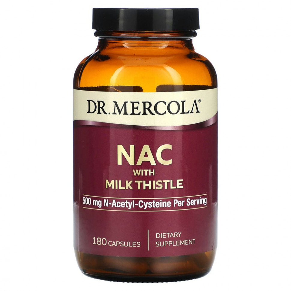   (Iherb) Dr. Mercola, NAC With Milk Thistle, 250 mg, 180 Capsules    -     , -, 