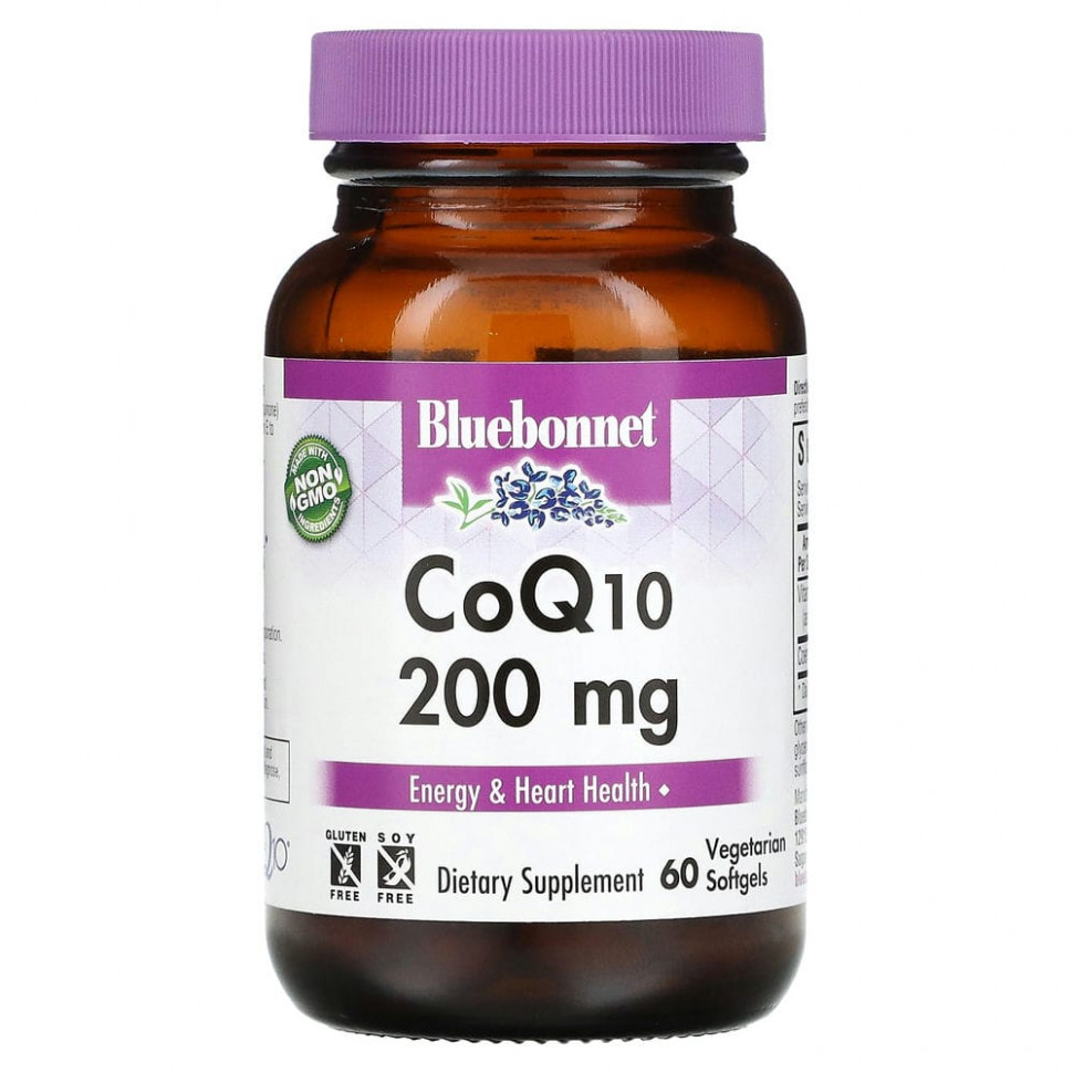 ���� ������ (Iherb) Bluebonnet Nutrition, CoQ10, 200 ��, 60 ����������� ������, ������ �� 5530 ���