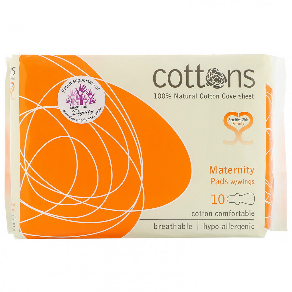 ���� ������ (Iherb) Cottons, ������ ��������� � ����������, ����������� ���� �� 100% ������� ������, ��� �������� ������ ���������, 10 ����, ������ �� 1440 ���