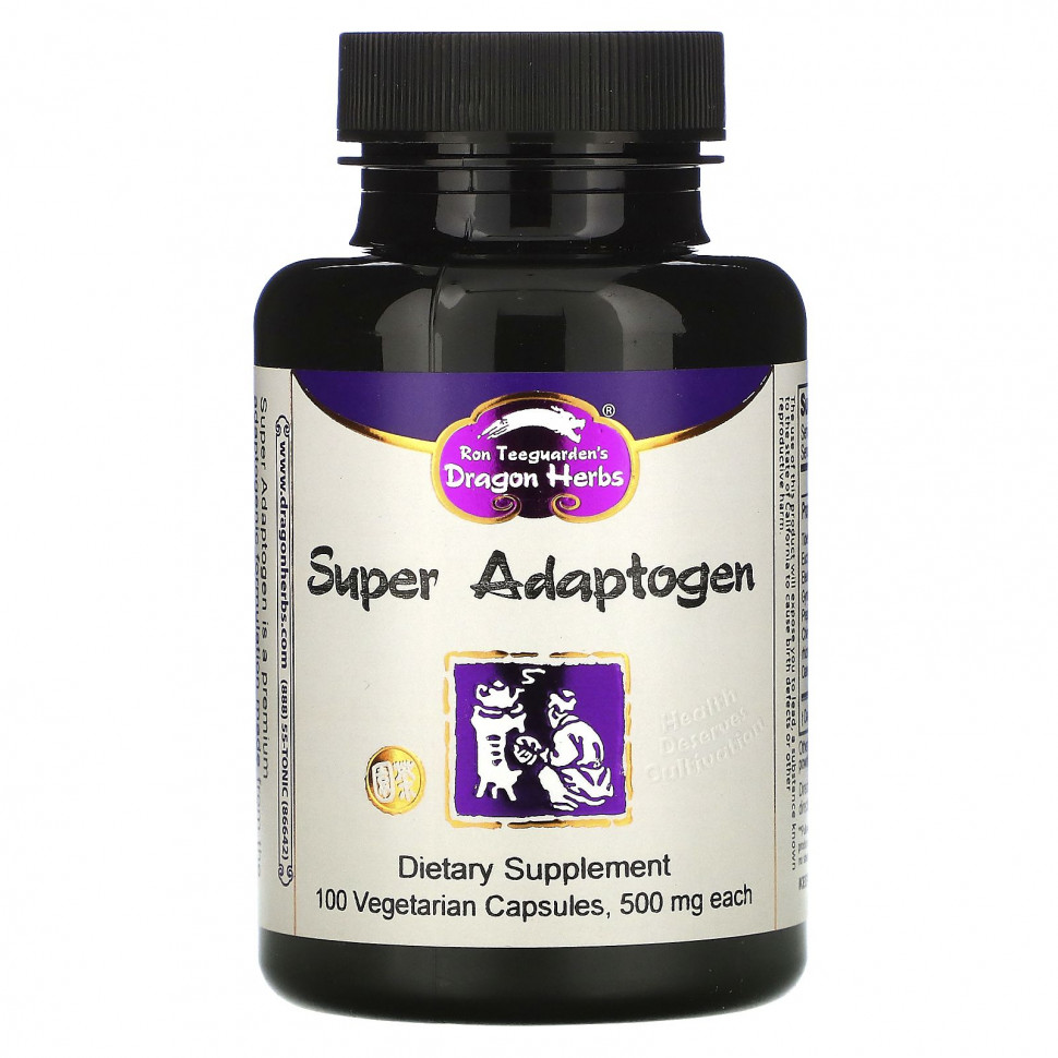   (Iherb) Dragon Herbs, Super Adaptogen, 500 mg, 100 Vegetarian Capsules    -     , -, 