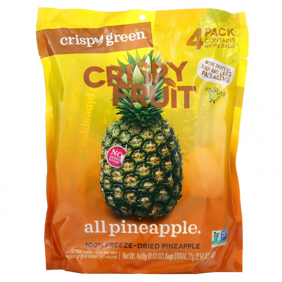 ���� ������ (Iherb) Crispy Green, Crispy Fruit, ��������� ���������� �������, 4 �������� �� 18 � (0,63 �����), ������ �� 2560 ���