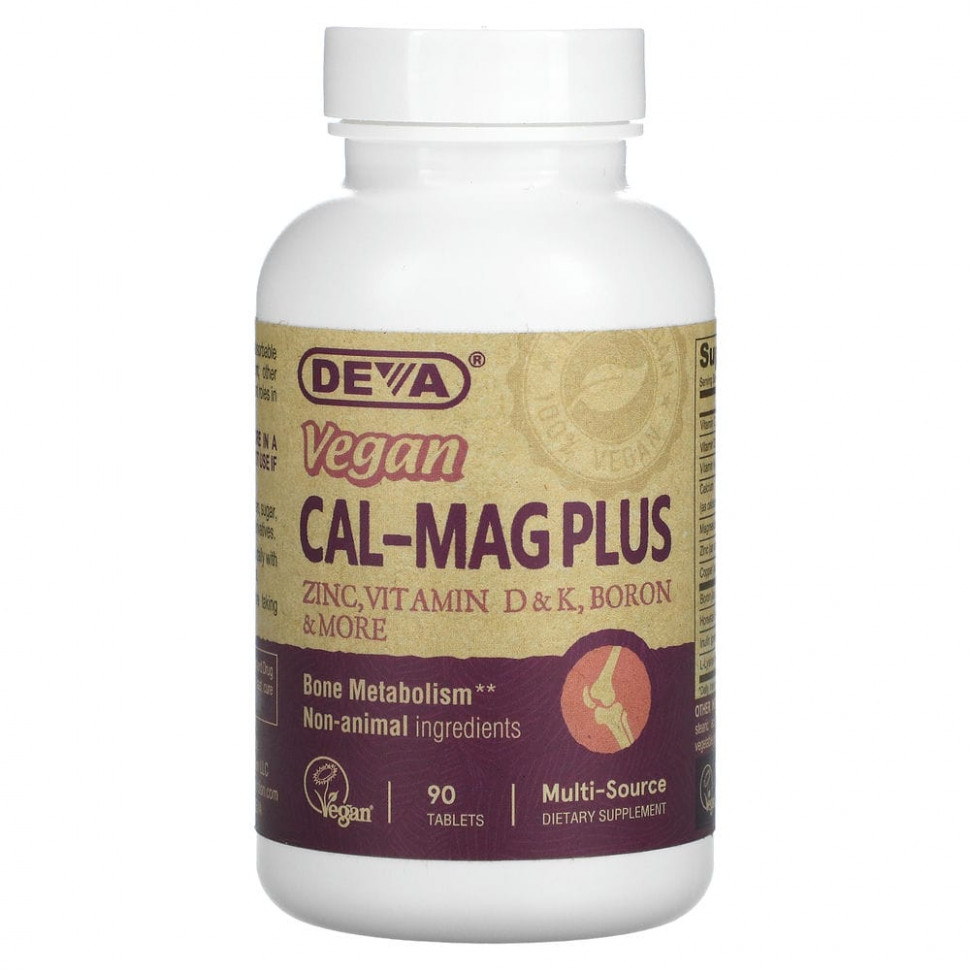 ���� ������ (Iherb) Deva, Cal-Mag Plus, ��������� ������� ������������ ��������, 90 ��������, ������ �� 1880 ���