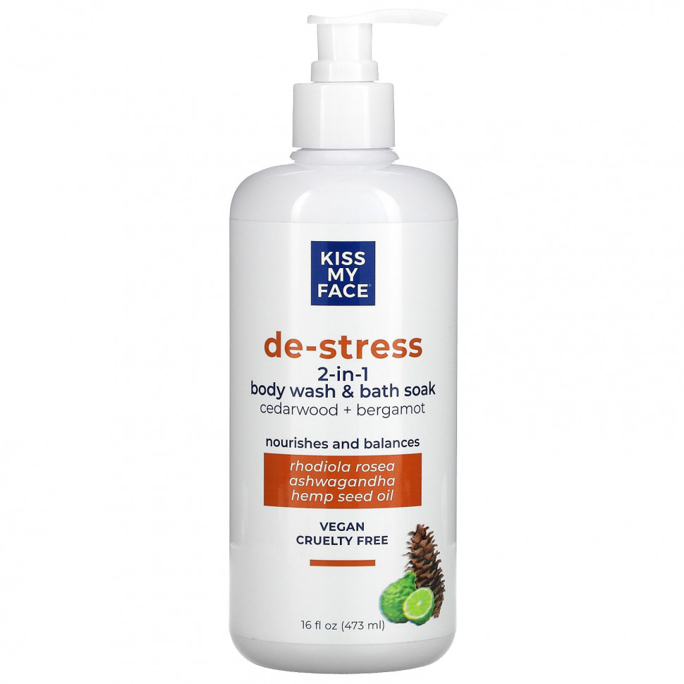 ���� ������ (Iherb) Kiss My Face, De-Stress, �������� ��� ���� � ����� 2 � 1, ���� � ��������, 473 �� (16 ����. �����), ������ �� 2110 ���