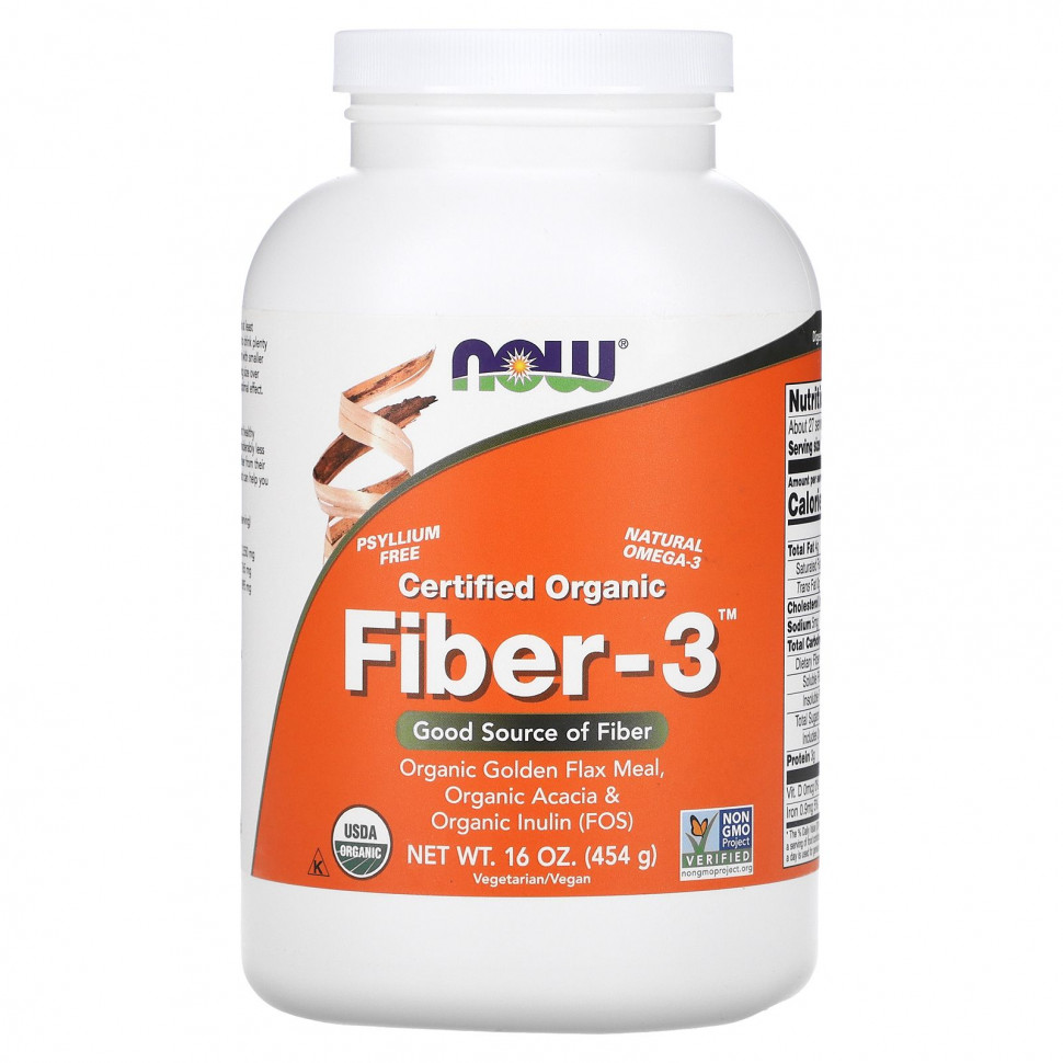 ���� ������ (Iherb) NOW Foods, ����������������� ������������ �������, Fiber-3, �������, 454 � (16 �����), ������ �� 2910 ���