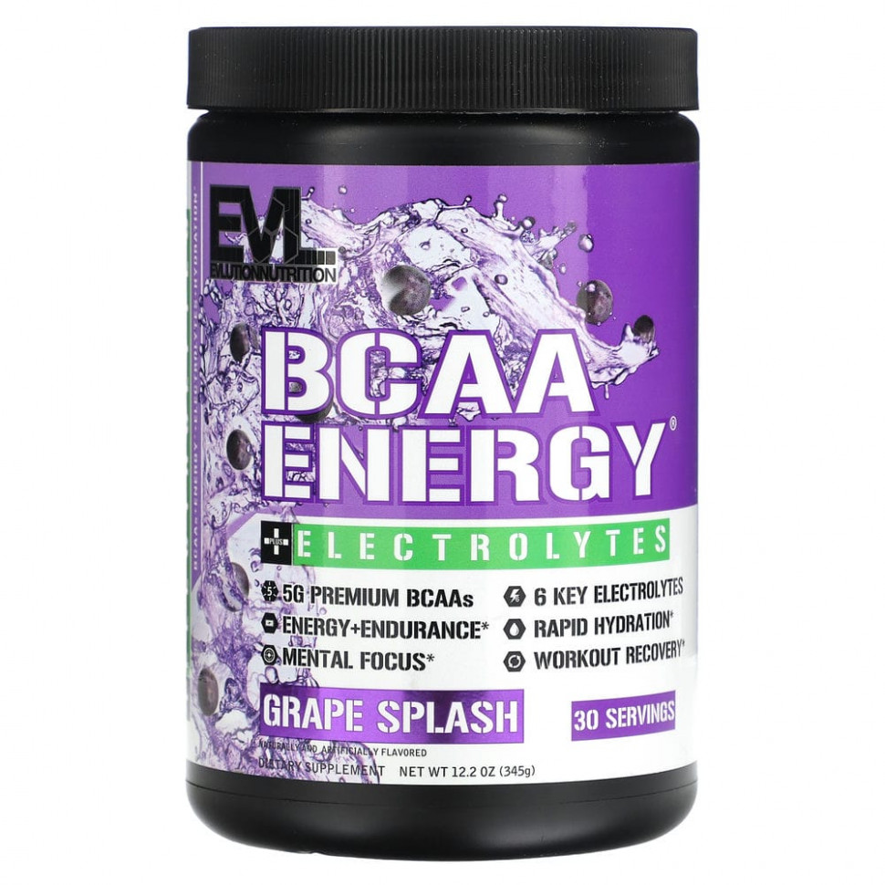 ���� ������ (Iherb) EVLution Nutrition, BCAA Energy Plus, �����������, �� ������ ���������, 345 � (12,2 �����), ������ �� 4720 ���
