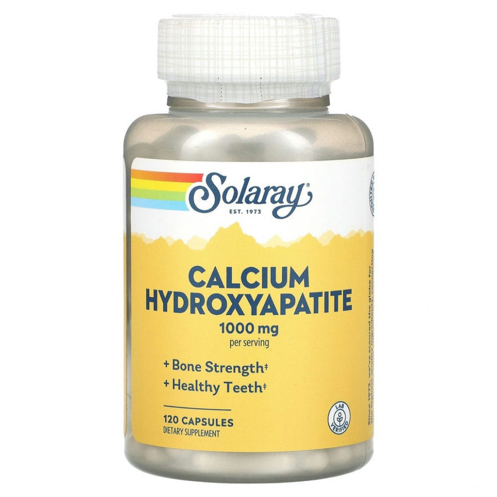   (Iherb) Solaray, Calcium Hydroxyapatite, 250 mg, 120 Capsules    -     , -, 