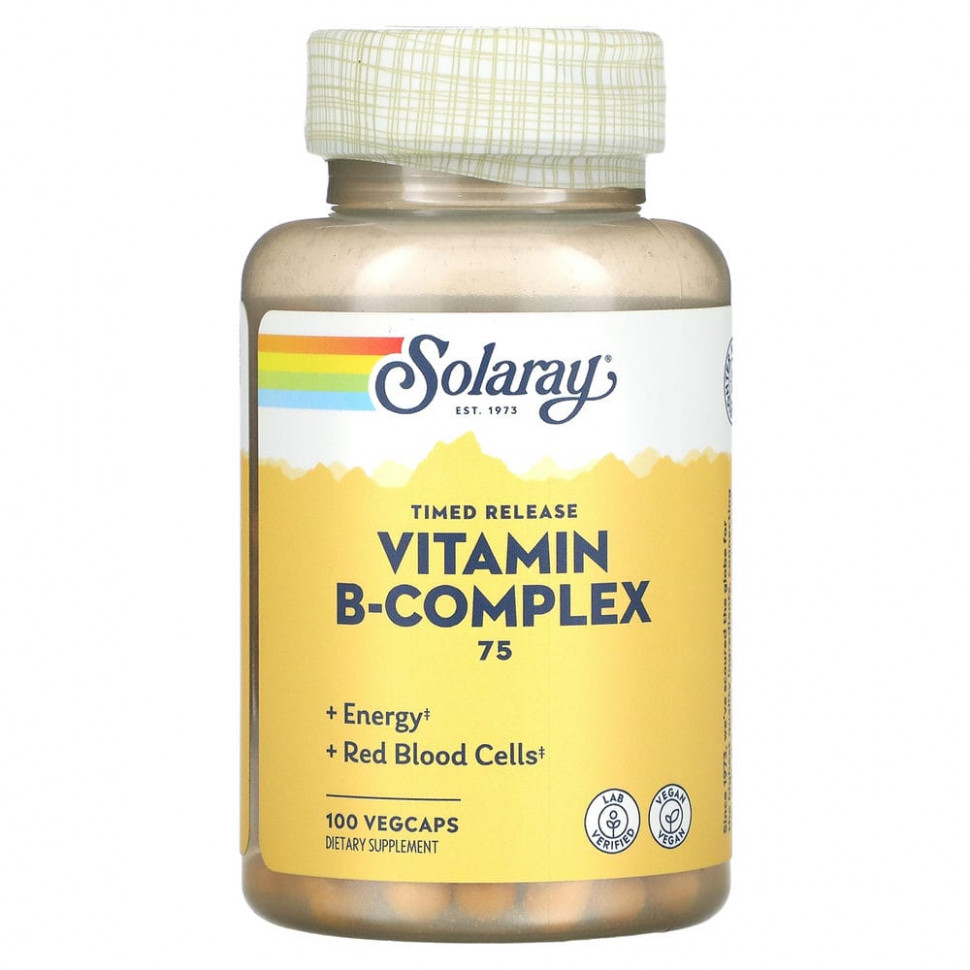 ���� ������ (Iherb) Solaray, B-Complex 75, �������� � ���������� ������ B ���������� �������������, 100 �������������� ������, ������ �� 2690 ���