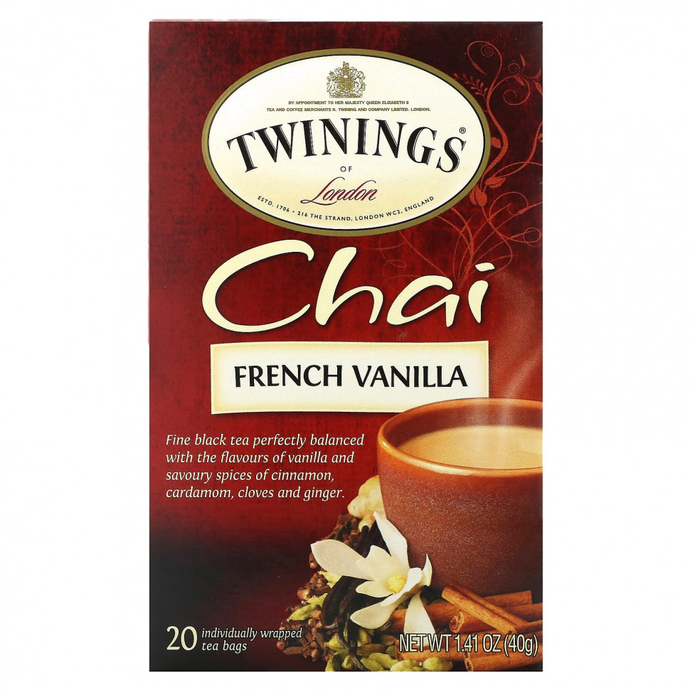 ���� ������ (Iherb) Twinings, Chai, ����������� ������, 20 ������ ���������, 40 � (1,41 �����), ������ �� 1140 ���