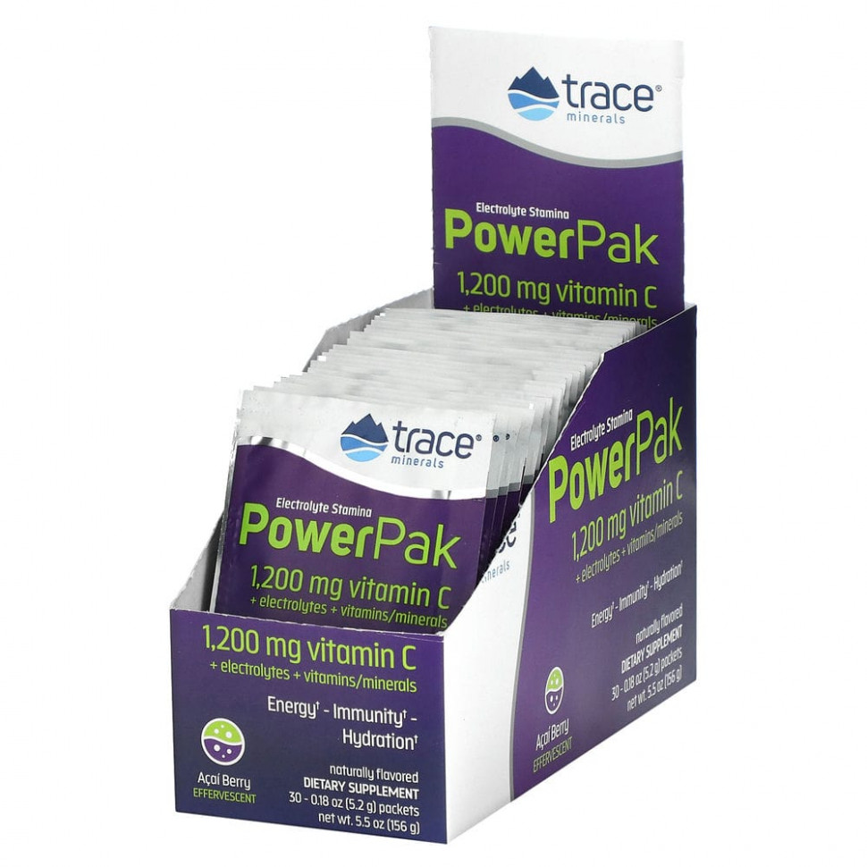 ���� ������ (Iherb) Trace Minerals �, ���������� ��� ��������� ������������, PowerPak, �� ������ ���� ����, 30 ��������� �� 5,2 � (0,18 �����), ������ �� 3510 ���