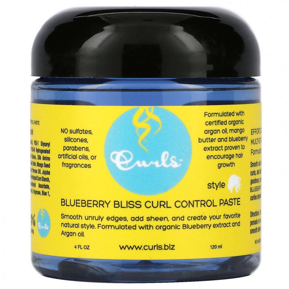 ���� ������ (Iherb) Curls, Curl Control Paste, Blueberry Bliss, 120 �� (4 ����. �����), ������ �� 2240 ���