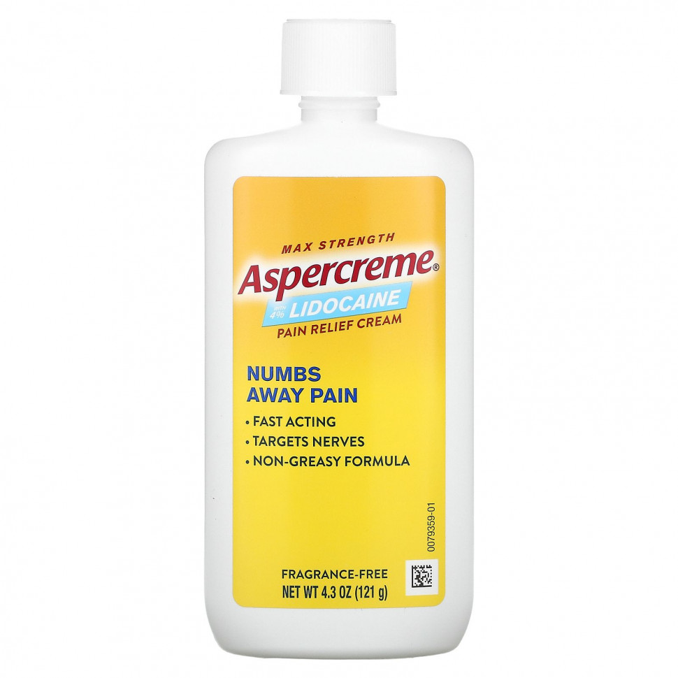 ���� ������ (Iherb) Aspercreme, �������������� ���� � 4% ����������, ������������ ���� ��������, ��� �������, 121 � (4,3 �����), ������ �� 2910 ���