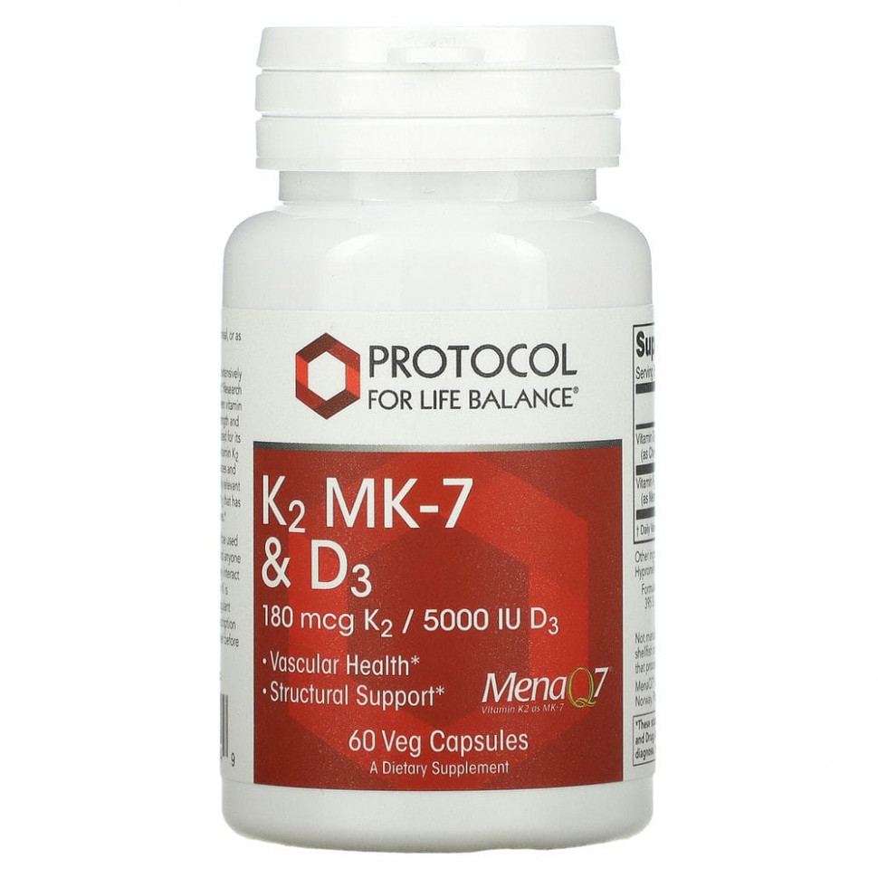 ���� ������ (Iherb) Protocol for Life Balance, K2 MK-7 � D3`` 60 ������������ ������, ������ �� 3390 ���