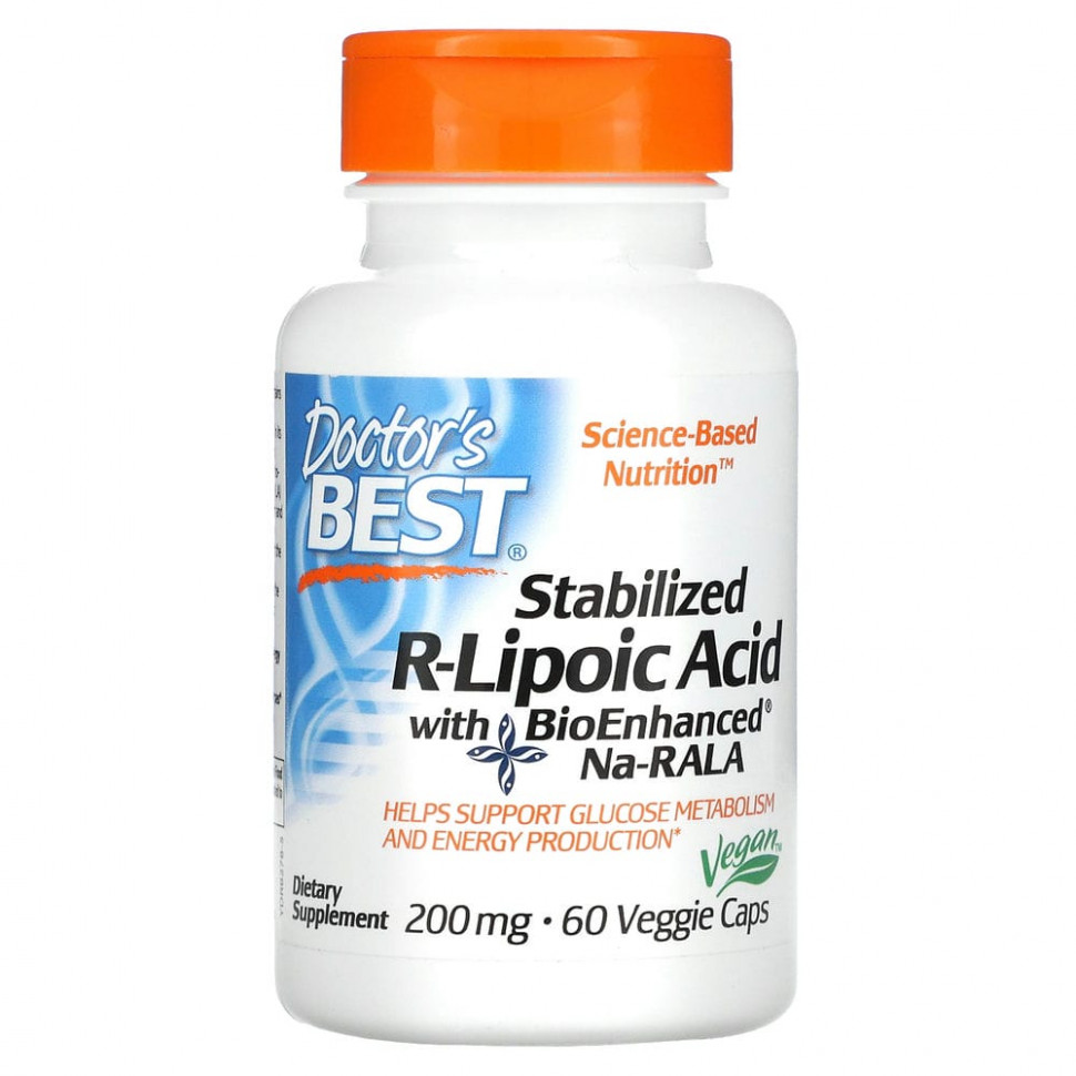 ���� ������ (Iherb) Doctor's Best, ����������������� R-�������� ������� � BioEnhanced Na-RALA, 200 ��, 60 �������������� ������, ������ �� 6260 ���