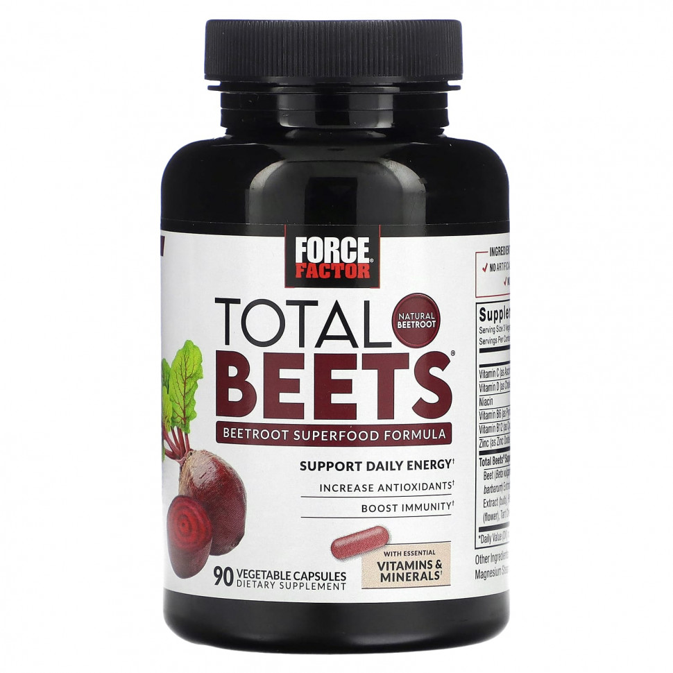 ���� ������ (Iherb) Force Factor, Total Beets, ������� ��������� �� ������, 90 ������������ ������, ������ �� 3000 ���