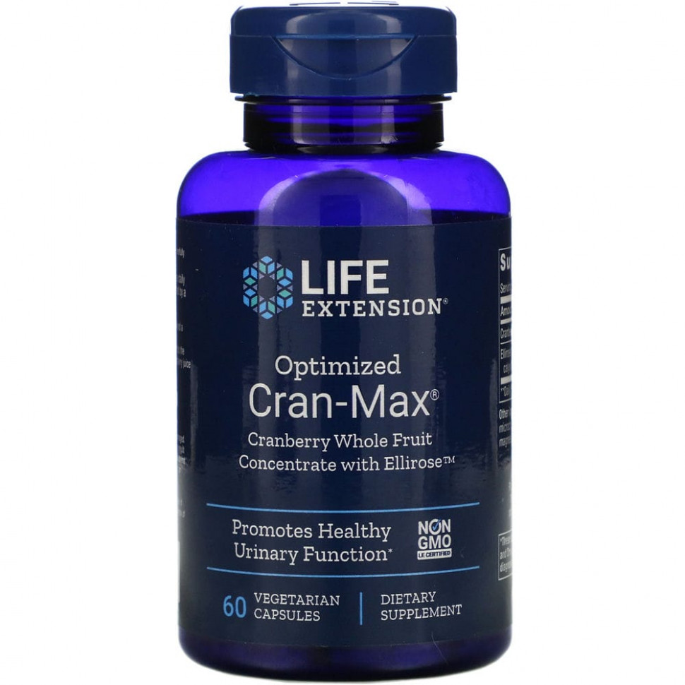 ���� ������ (Iherb) Life Extension, Optimized Cran-Max, ���������� �� ������� ���� ������ � Ellirose, 60 �������������� ������, ������ �� 2260 ���